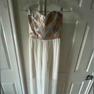 White guess strapless dress